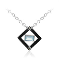 Collana in argento con Calcedonio Blu