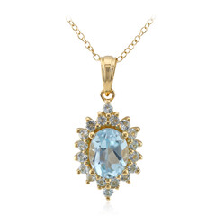Collana in argento con Topazio Blu Cielo