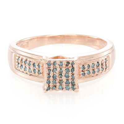 Anello placcato in oro con Diamante Fancy
