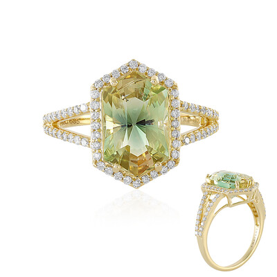 Anello in oro con Pietra del Sole dell'Oregon (AMAYANI)