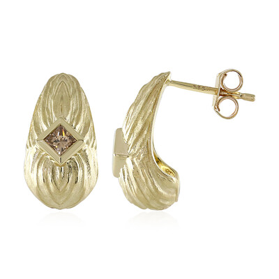 Orecchini in oro con Diamante Champagne I2 (de Melo)