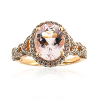 Anello in oro con Berillo Rosa non riscaldato
