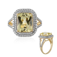 Anello in oro con Kunzite Canarino
