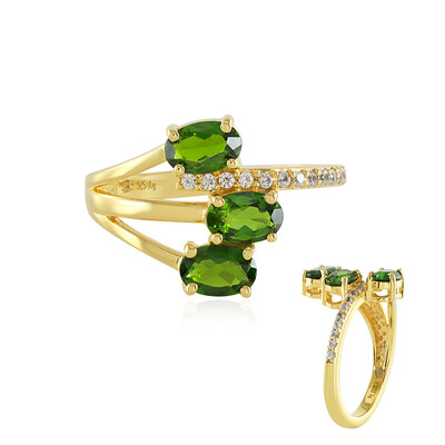 Anello in argento con Diopside Russo