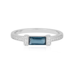 Anello in argento con Cianite Blu Foglia di Tè