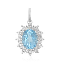 Ciondolo in argento con Topazio Blu Cielo
