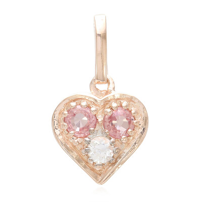 Ciondolo placcato in oro con Zaffiro Padparadscha