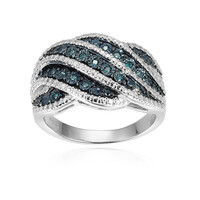 Anello in argento con Diamante Blu I3