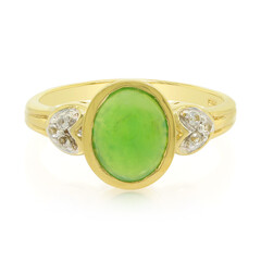 Anello placcato in oro con Crisoprasio Imperiale
