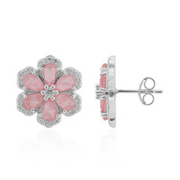 Orecchini in argento con Quarzo rosa pastello
