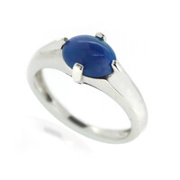 Anello in argento con Opale Blu Neon