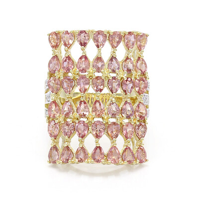 Anello in oro con Zaffiro Padparadscha (non riscaldato) (AMAYANI)