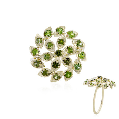 Anello in oro con Zircone Ceylon Verde