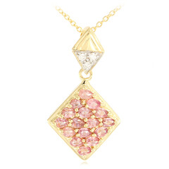 Collana in oro con Zaffiro Padparadscha (non riscaldato) (AMAYANI)