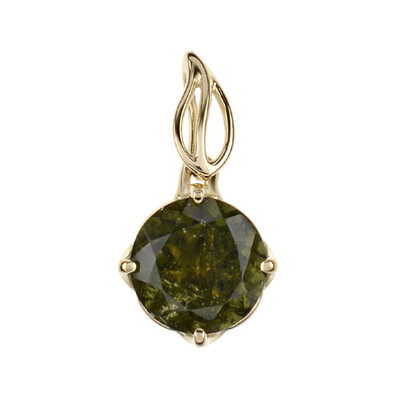 Ciondolo in oro con Moldavite (dagen)