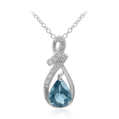 Collana in argento con Topazio Blu Londra