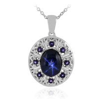 Collana in argento con Zaffiro Stellato Blu