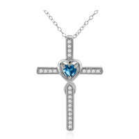Collana in argento con Topazio Blu Londra