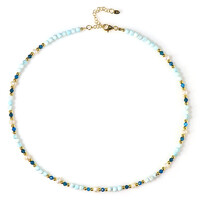 Collana in argento con Aragonite Blu (Riya)