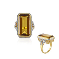 Anello in argento con Quarzo Champagne