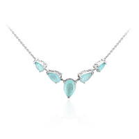 Collana in argento con Quarzo blu pastello