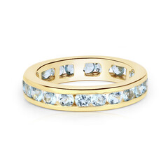 Anello in argento con Topazio Blu Svizzero
