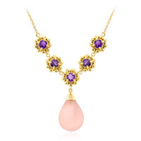 Collana in argento con Calcedonio Rosa
