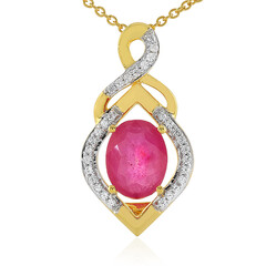 Collana in argento con Zaffiro Rosa del Madagascar