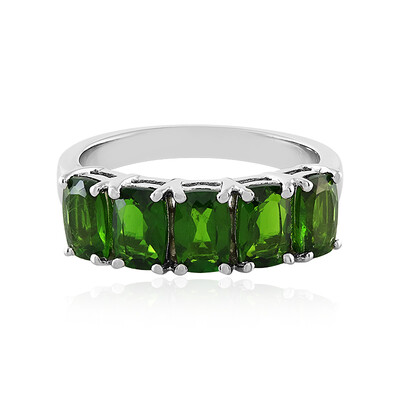 Anello in argento con Diopside Russo
