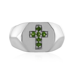 Anello in argento con Diopside Russo