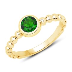 Anello in argento con Diopside Russo