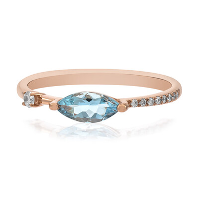 Anello in oro con Acquamarina Brasiliana AAA (CIRARI)