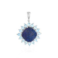 Ciondolo in argento con Agata Glitter Blu