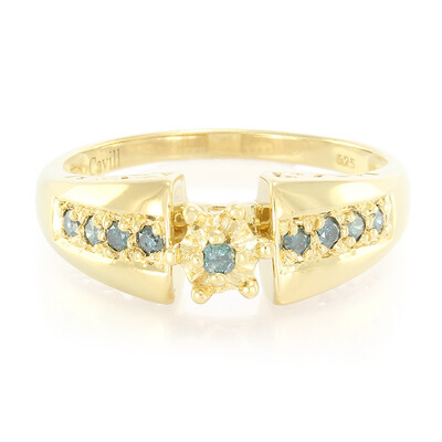 Anello placcato in oro con Diamante Fancy