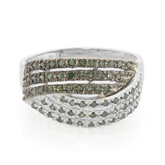 Anello placcato in platino con Diamante Fancy