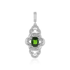 Ciondolo in argento con Diopside Russo
