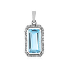 Ciondolo in argento con Topazio Blu Cielo