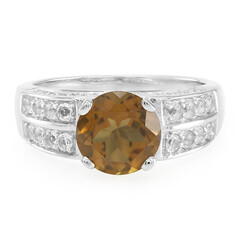 Anello in argento con Quarzo Cognac