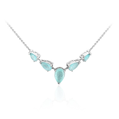 Collana in argento con Quarzo blu pastello
