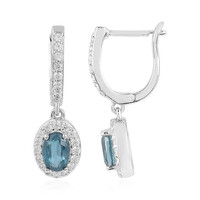 Orecchini in argento con Cianite Blu Foglia di Tè