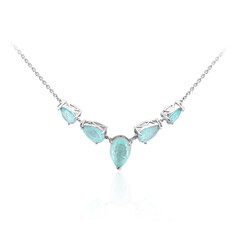 Collana in argento con Quarzo blu pastello