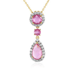 Collana in argento con Zaffiro Rosa del Madagascar