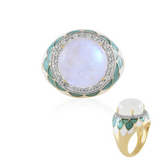 Anello in argento con Pietra di Luna Arcobaleno (Adela Silber)