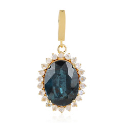 Ciondolo in argento con Cianite Blu Foglia di Tè