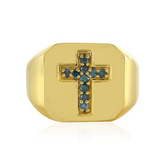 Anello in argento con Diamante Blu I4