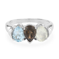 Anello in argento con Gemme miste