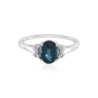 Anello in argento con Cianite Blu Foglia di Tè