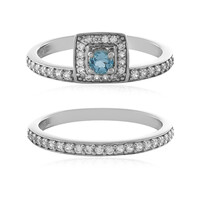 Anello in argento con Topazio Blu Svizzero