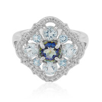 Anello in argento con Quarzo Mistico Blu