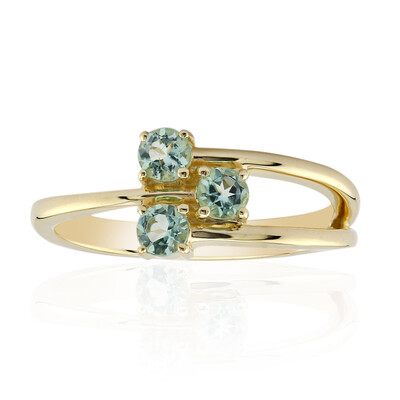 Anello in oro con Berillo Verde Menta Nigeriano